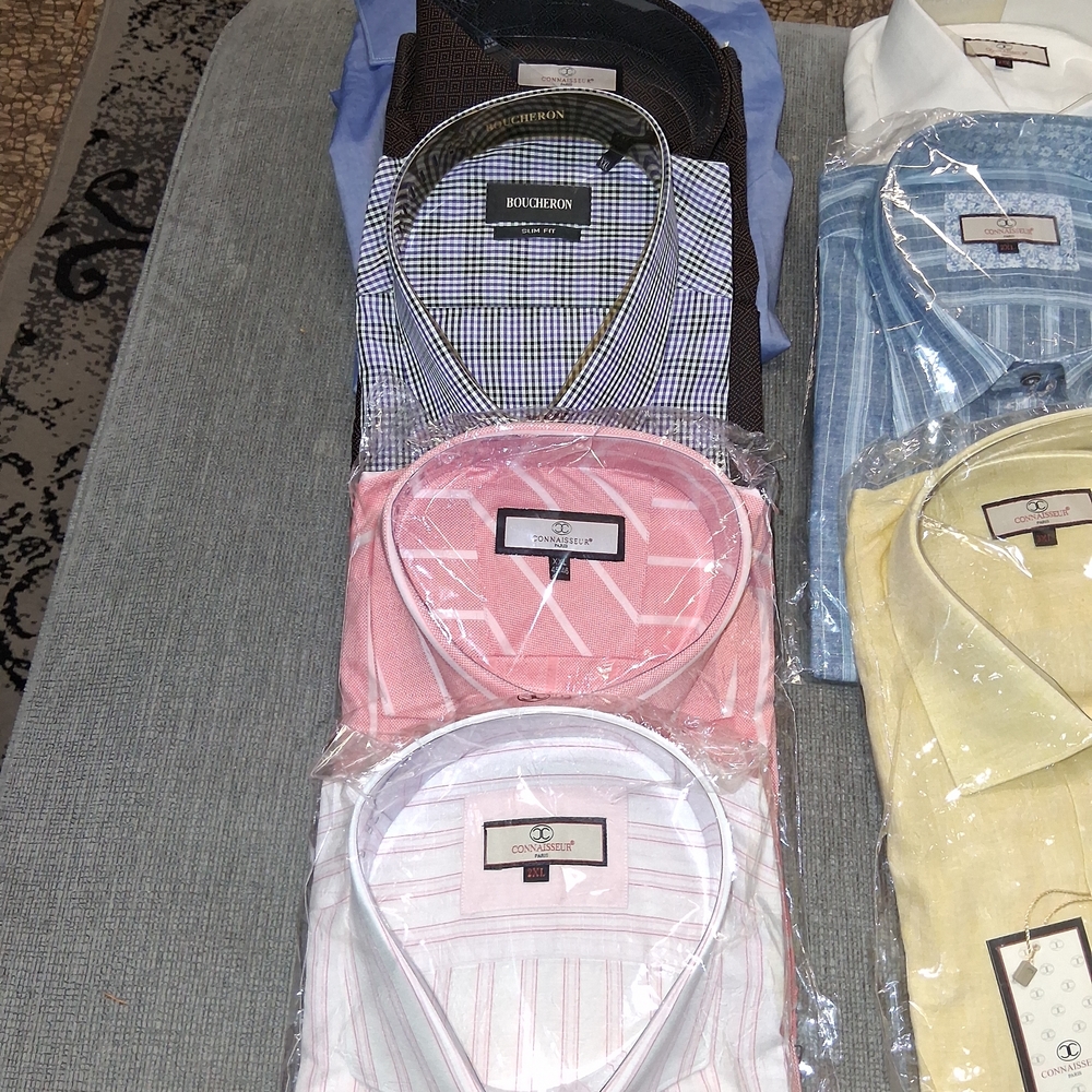 Classic Slim Fit Dress Shirts ($40 ea.) Buy 2 or more, $35ea.4 lien,rest cotton - Picture 4 of 4
